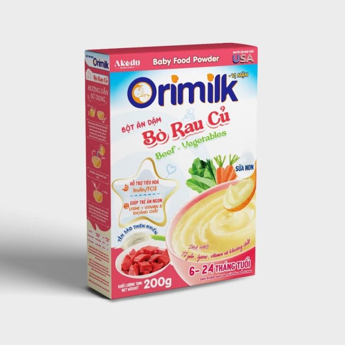 Bột ăn dặm Orimilk Bò Rau Củ Giải Pháp tiện lợi bữa ăn của bé