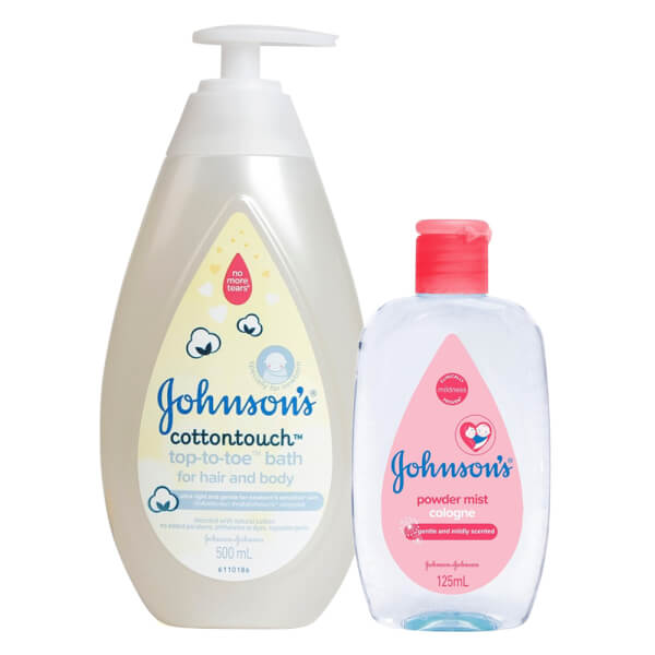 Combo 1 Tắm gội dịu nhẹ như bông Johnson's baby cotton touch 500ml và 1 Nước hoa hương phấn hoa Johnson Baby (125ml)