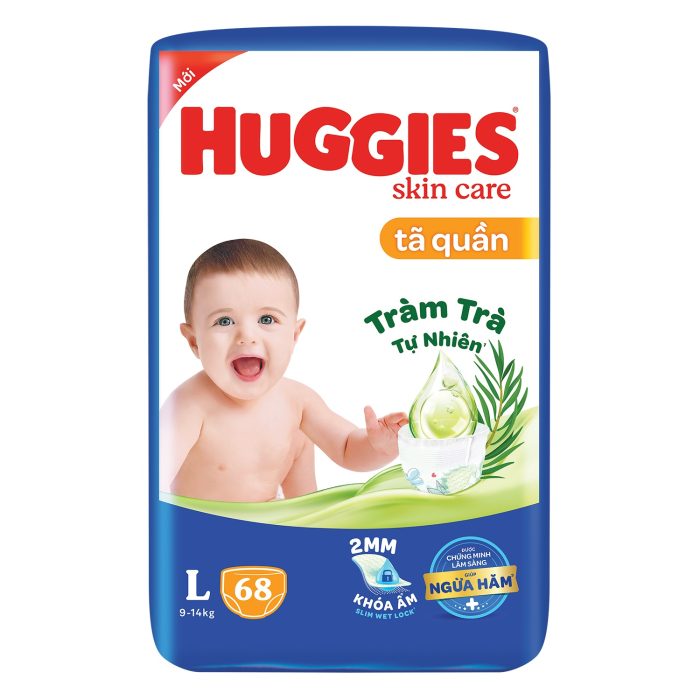 Bỉm - Tã quần Huggies tràm trà size L 68 miếng (cho bé 9 - 14kg)