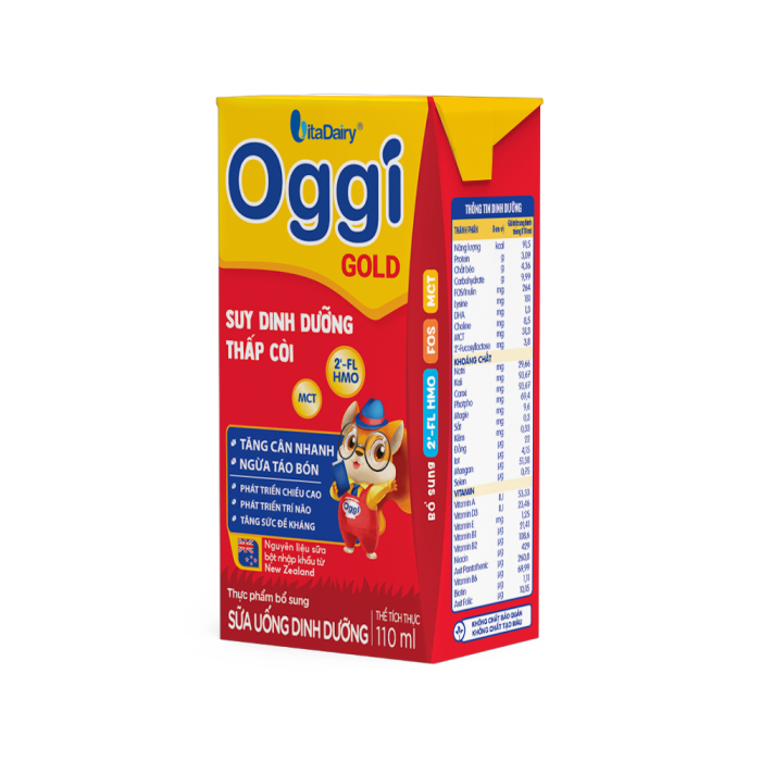 Sữa uống dinh dưỡng Oggi Gold 110ml - Thùng 48 hộp